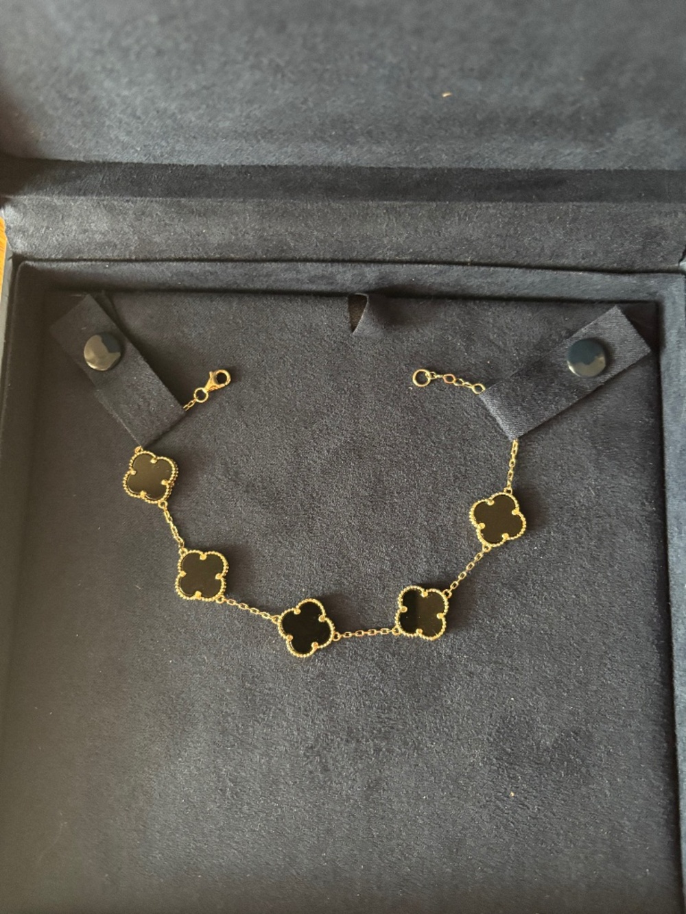 10k solid Gold and Onyx Bracelet